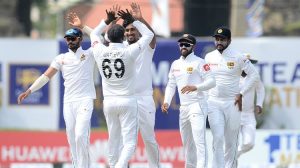 Sri Lanka cricketers take a wicket