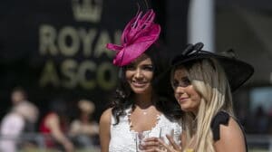 Ladies dressed up in the latest fashion at Royal Ascot