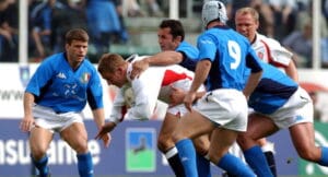 England's Jonny Wilkinson in action against Italy.