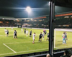 View from the stands of Luton Town v Bristol City in the EFL.