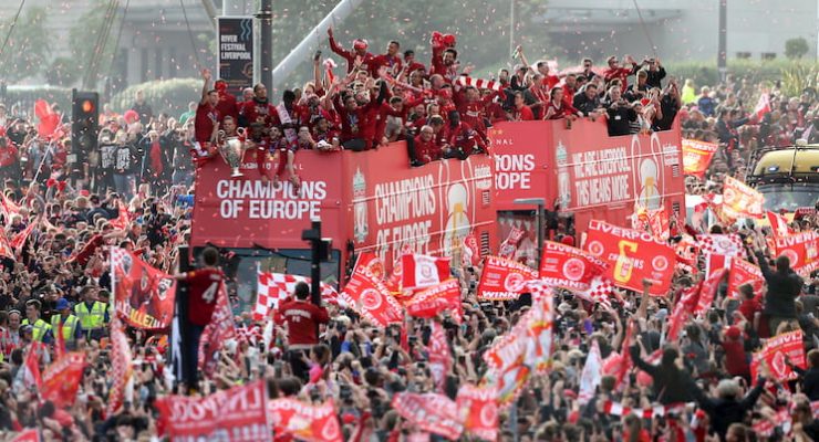 Liverpool celebrate winning the Champions League in 2019