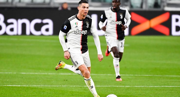 Cristiano Ronaldo playing for Juventus in Serie A
