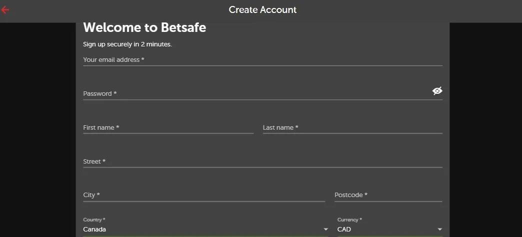 Betsafe registration