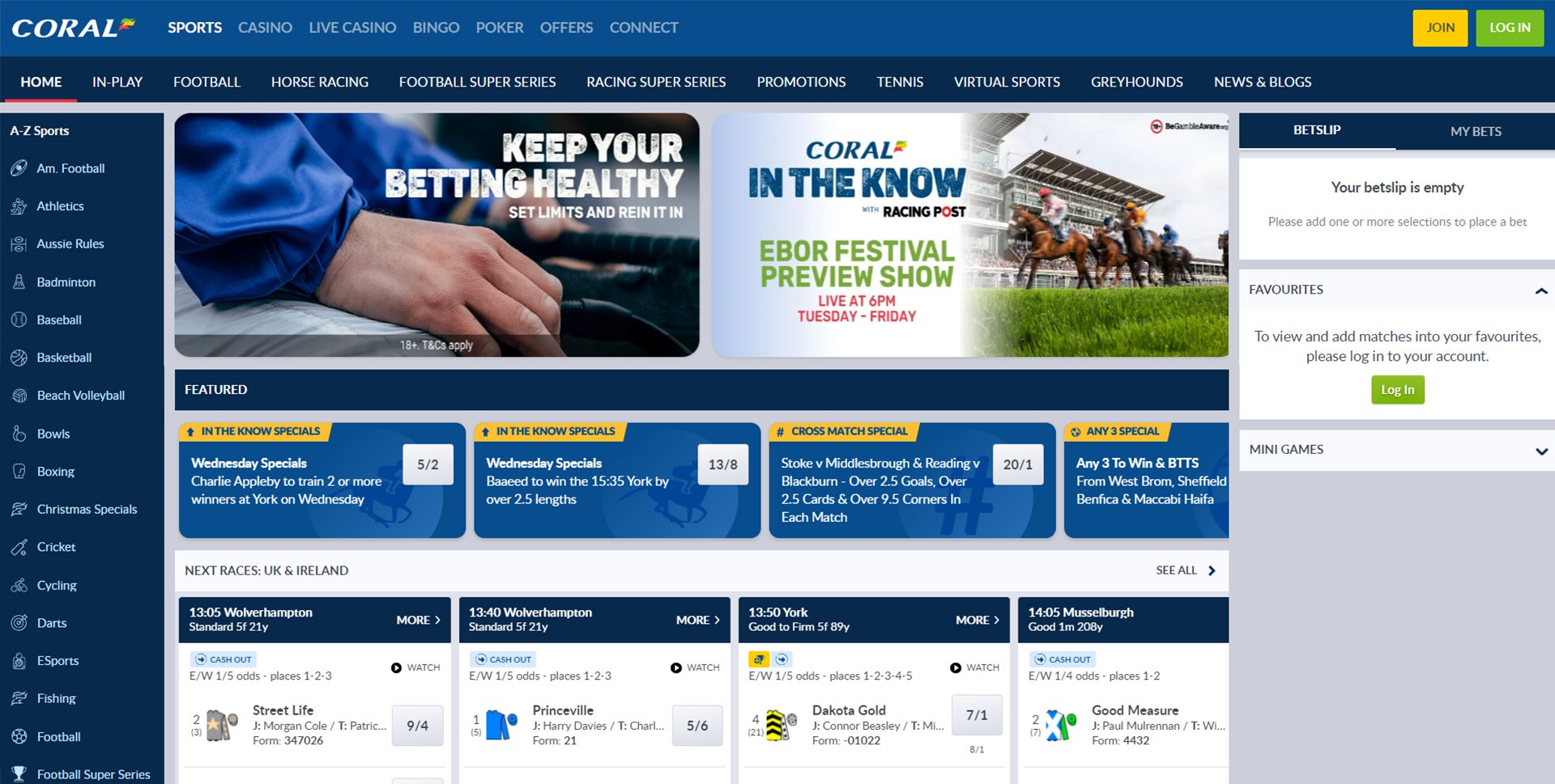 coral betting website